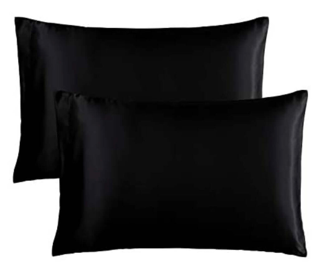 Black satin pillowcases 