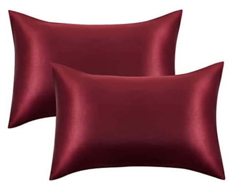 Burgundy satin pillowcases 